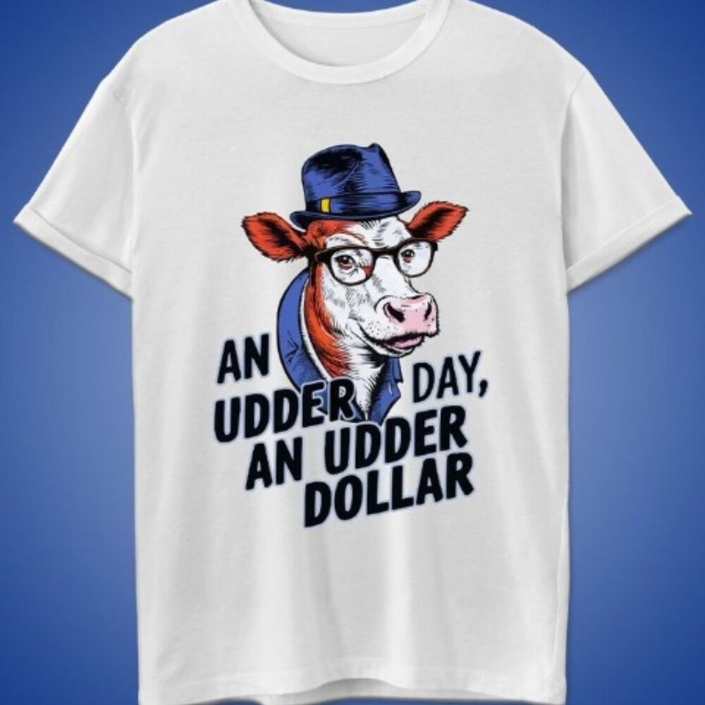 An Udder Day, An Udder Dollar Shirt, Cow Graphics Quote Shirt